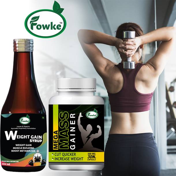 Fowke Mega Weight Gain Capsule With Weight Gain Syrup Combo Pack For Lean Muscles