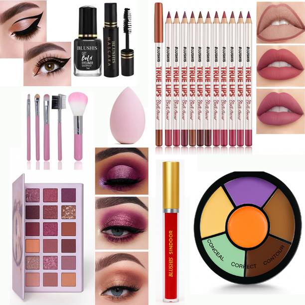 BLUSHIS Full-Face Makeup Essentials Kit For All Girls & Women | All-In-One Glam Complete Makeup Studio At Home