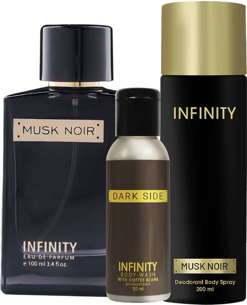 INFINITY Musk Noir EDP Perfume 100ml,Musk Noir Deodorant 200ml,Dark Side Body Wash 50ml