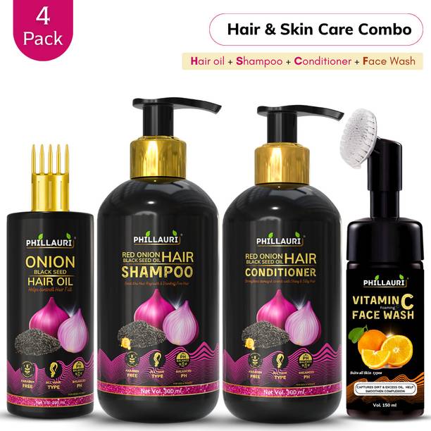 Phillauri Hair Care Kit, Hair Oil, Shampoo, Conditioner and Facewash Combo kit