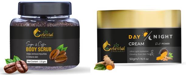 Celestial Body Scrub & Day Night Cream For ultra light ...
