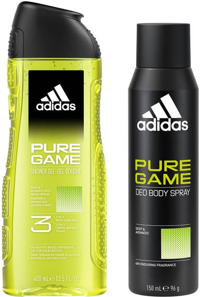 ADIDAS Pure Game Deodorant Body Spray 150ml + 3-IN-1 Shower Gel 400ml