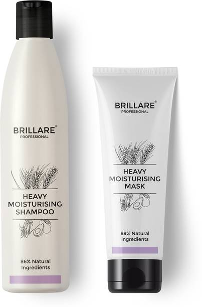 BRILLARE Combo of Heavy Moisturising Shampoo & Heavy Moisturising Hair Mask, For Frizz Free, Nourished Hair, Wheat Germ & Avocado Fruit