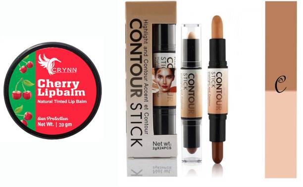 Crynn Essential Cherry Natural Tinted Lip Balm Sun Protection& beauty contour stick Concealer