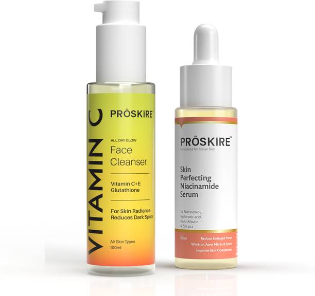 प्रॉस्कायर Niacinamide Serum & Vitamin C Cleanser for Smoother & Firm Skin
