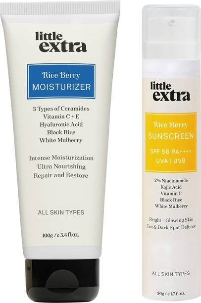 Little Extra Moisturizer & Sunscreen Set | Rice Berry Hydration + Glow + Sun Protection | All Skin Types