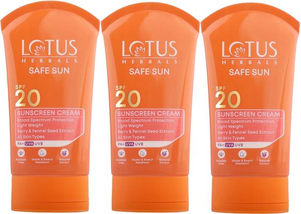LOTUS HERBALS Safe Sunscreen Cream PA+ SPF 20