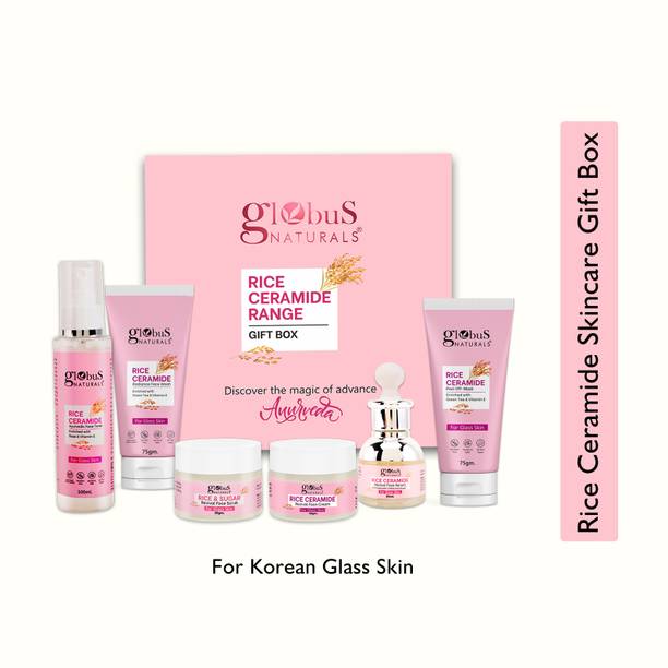 Globus Naturals Revival Rice Ceramide Skincare Gift Box, For Korean Glass Skin