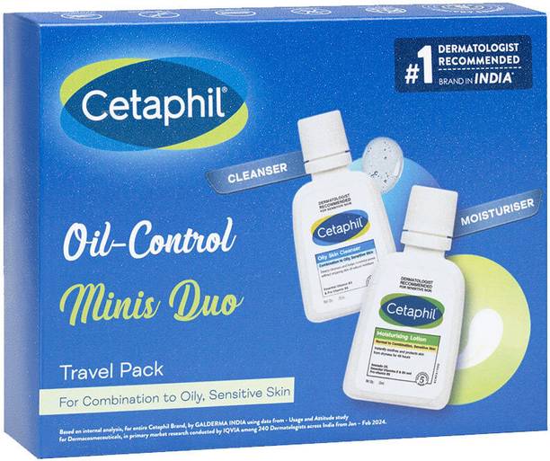 सेटाफिल Oil Control Travel Pack for Oily Skin,Facewash & Moisturizer
