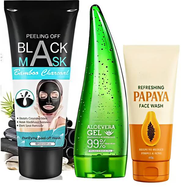 Earthcon Charcoal Aloe Vera & Papaya Complexion Trio