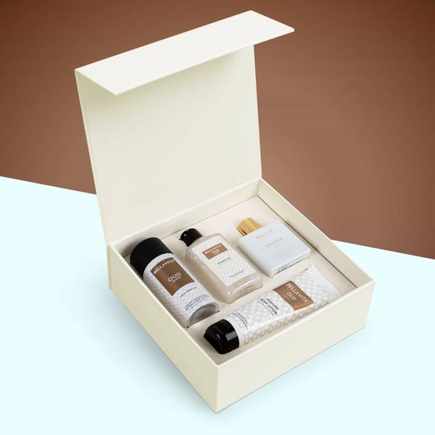 BELLAVITA OUD WHITE Premium Fragrance Gift Set With Citrus, Aromatic & Woody Notes (4 Items in the set)