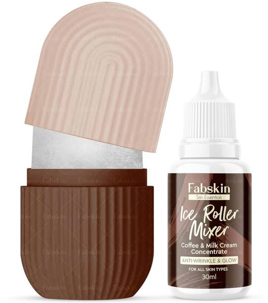 Fabskin Ice Roller For Face, Neck and Body | With Coffee & Milk Cream Ice Roller Mixer 30ml
