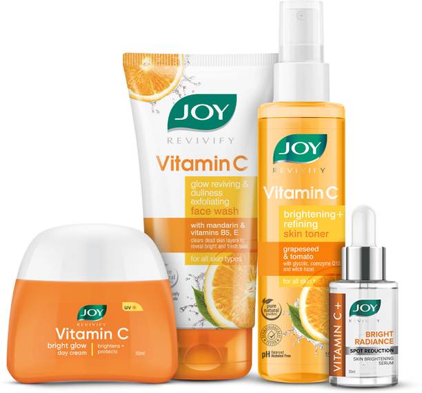 Joy Vitamin C Complete Summer Face Care Routine | Face Cream, Toner, Face Wash, Serum | For All Skin Types