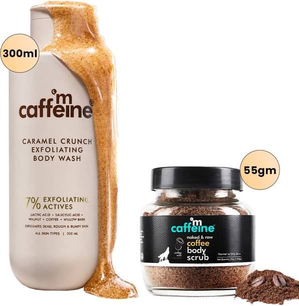 mCaffeine Deep Exfoliation Body Combo | Smoother Skin | For Neck, Knees, Elbows & Arms