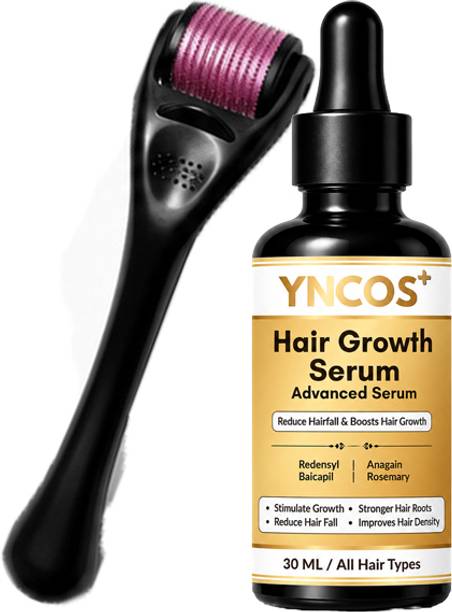 YNCOS Advanced Serum - Redensyl, Anagain, Biotin for Hair Growth with derma roller SS (2 Items in the set)