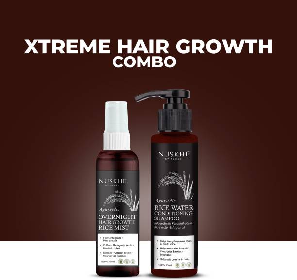 Nuskhe By Paras Xtrme Hair Growth Combo - Hair Mist and Rice Water Conditioning Shampoo