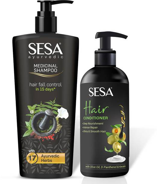 सेसा Ayurvedic Shampoo 500ml + Hair Conditioner 300ml | Hairfall Control
