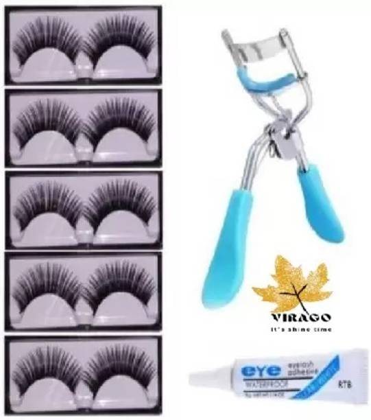 Mavles Beauty 5 Pair Eyelashes Eyelashes curler Eyelashes Glue