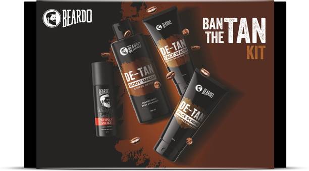 BEARDO Ban The Tan Kit| Face Wash, Body Wash & Face Scrub and Whisky Smoke Deo For Men