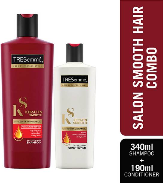 TRESemme Keratin Smooth Combo for Frizz control - 340ml Shampoo and 190ml Conditioner
