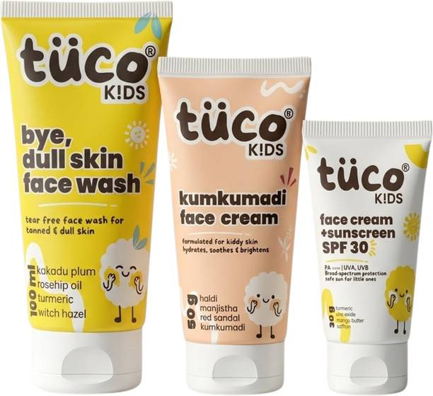 TuCo Kids Complete Detan & Glow regimen | 3-Step Face Care Routine for Tan-Free, Healthy Skin (3–15 Years)