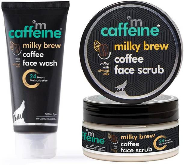mCaffeine Coffee Face Wash & Scrub Combo, Reduces Acne Pimple & Tan, Gives Glowing Skin
