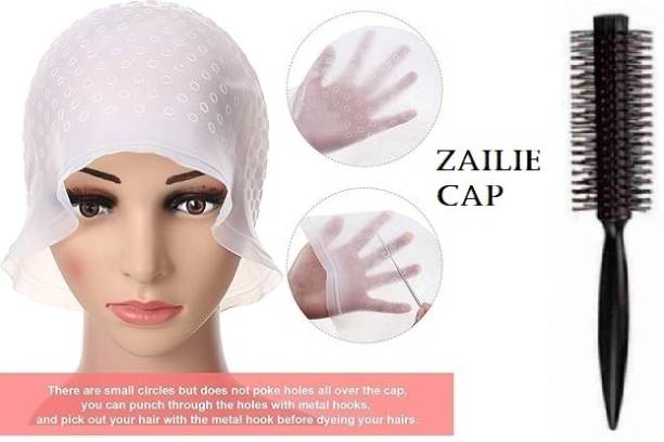 Zailie Round Comb Reusable Hair Coloring Highlighting Spa Cap wr2720