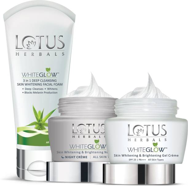 LOTUS HERBALS White Glow Day And Night Pack with free Face wash