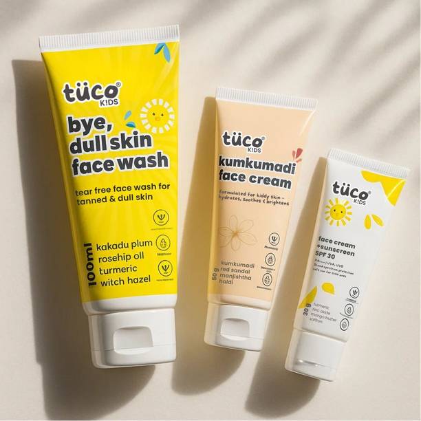 TuCo Kids Complete Detan & Glow regimen | 3-Step Face Care Routine for Tan-Free, Healthy Skin (3–15 Years)