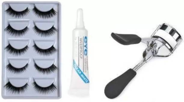 SHEFFO 5 Pair Of False Eyelashes With Glue And Eyelash Cruler