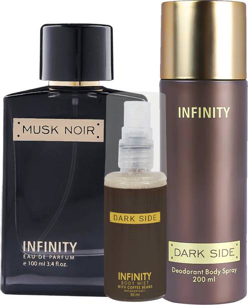 INFINITY Musk Noir EDP Perfume 100ml,Dark Side Deodorant 200ml,Dark Side Body Mist 35ml