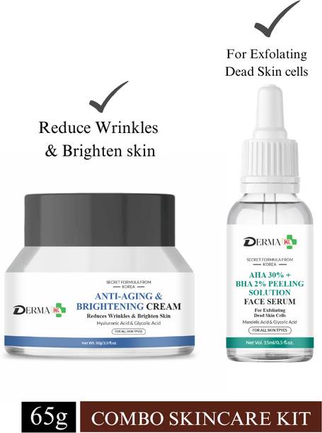 DERMA KR Anti aging & brightening Face Cream(50gm) + AHA 30% + BHA 2% Peeling Solution Face Serum-(15Ml)|Combo Pack