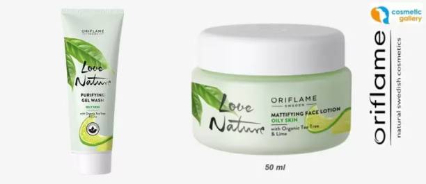 Oriflame purifying gel wash Face Wash (125 ml)Face Lotion with Organic Tea Tree &amp; Lime (50 ml)