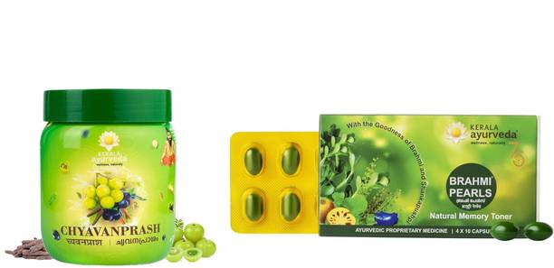 Kerala Ayurveda Original Chyavanprash 500g and Brahmi Pearls 40 Capsules