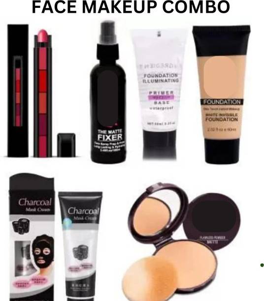 lately BEST COMBO WITH FIXER PRIMER COMPACT FOUNDATION 5IN1 LIPSTICK & CHARCOAL MASK