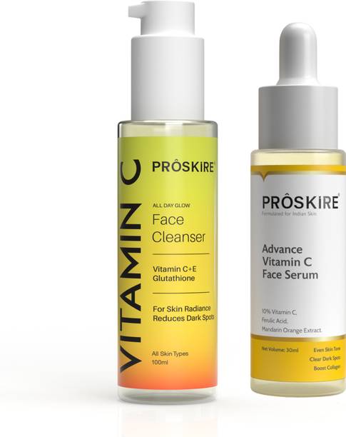 प्रॉस्कायर Advance Vitamin C Serum & Vitamin C Cleanser for Intense Glow & Clear Skin