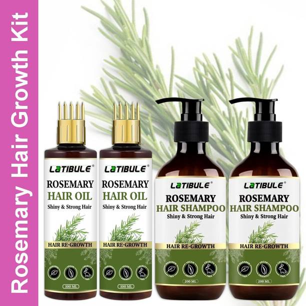 Latibule Rosemary Hair Care Combo Set of Oil and Shampoo for Growth Strength Shine