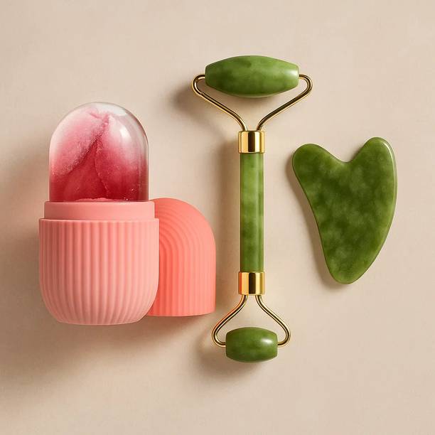 क्रुरोत्ज़ा Face Ice Therapy Roller with Jade Roller & Gua Sha Stone