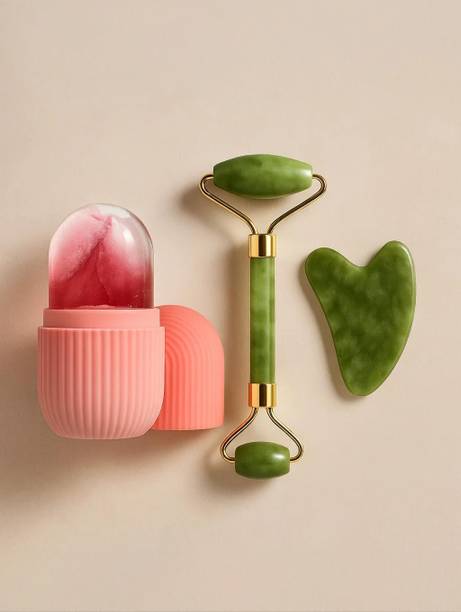 krurotza Face Ice Therapy Roller with Jade Roller & Gua Sha Stone