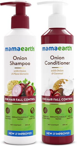 Mamaearth Hair Regrowth Combo (Onion Shampoo, 250ml + Onion Conditioner, 250ml)