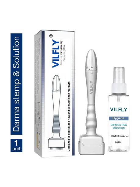 VILFLY HAIR Matters Adjustable 0~3mm Derma stemp with Disinfectant microneedling Kit for Skin Repair, Face, Hair & Beard Growth