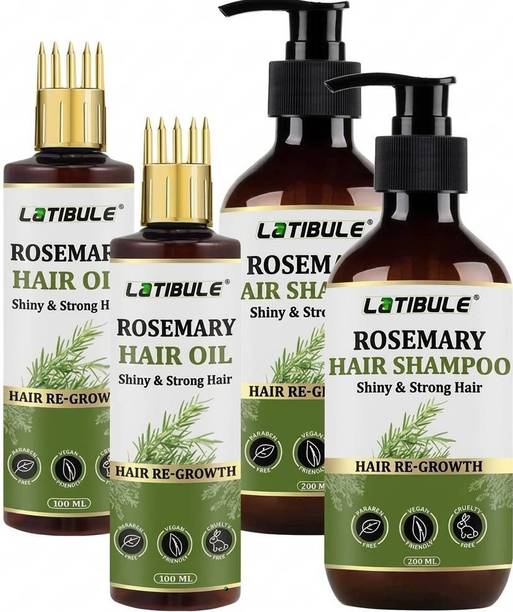 Latibule Rosemary Hair Growth Oil and Shampoo Set for Stronger Roots & Thick Hair