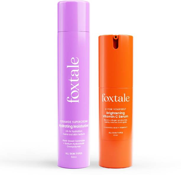 Foxtale HydraGlow Duo | Ceramide Supercream Moisturizer| Vitamin C Serum