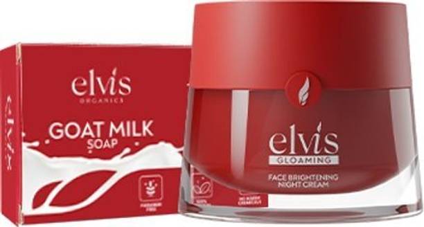 Elvis Skin Care Combo | Face Brightening Cream 35g + Goat Milk Soap | Glow & Cleanse Daily Kit