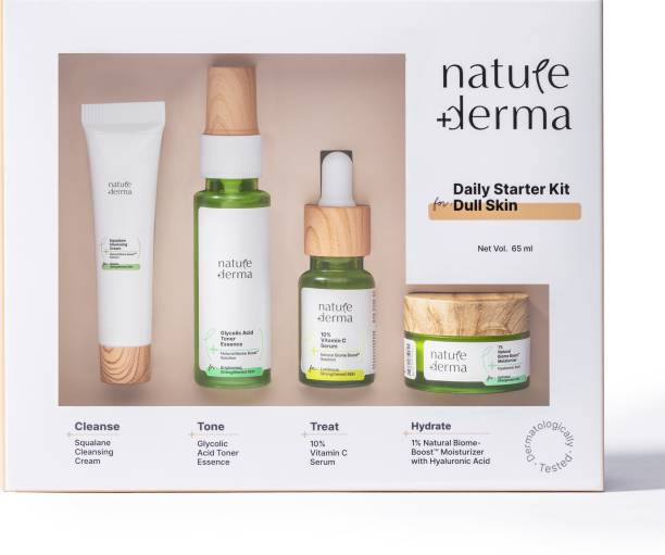 Nature Derma Radiant Glow Starter Kit: Skincare Solution for Dull Skin with Natural Biome-BoostTM Solution For Bright and Strengthened Skin