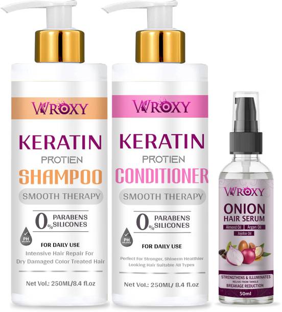 Wroxy Keratin Protein Shampoo With Keratin Protein Conditioner With Onion Hair Serum