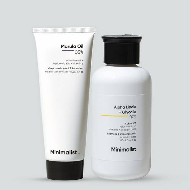 मिनिमलिस्ट Brightening & Hydrating cleanser moisturizer duo for dry skin