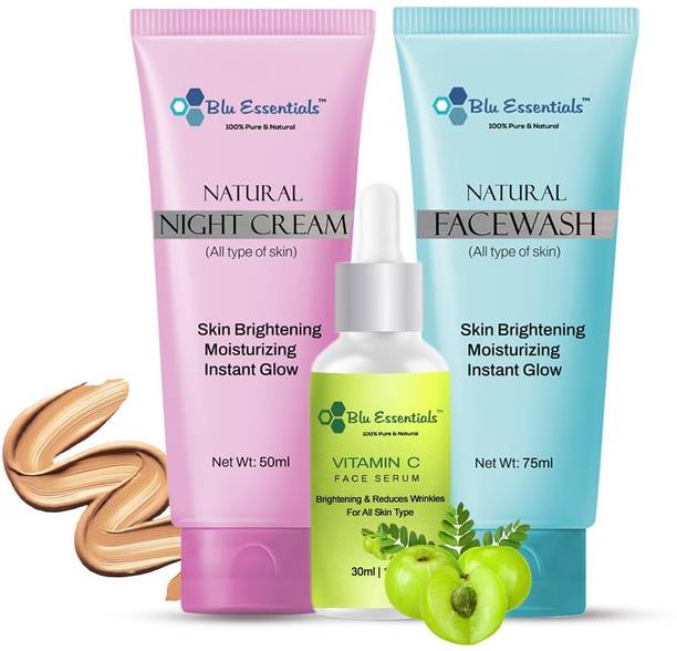 Blu Essentials Vitamin C Skin Care Set Face Wash, Nig...