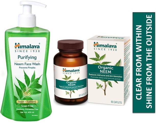 HIMALAYA Purifying Neem Face Wash 400ml + Neem Caplets ...
