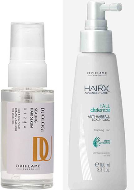 Oriflame Sweden Duologi Sealing Hair Serum-30ml.with HairX Advanced Care Anti-Hair Loss Scalp Tonic-100ml.